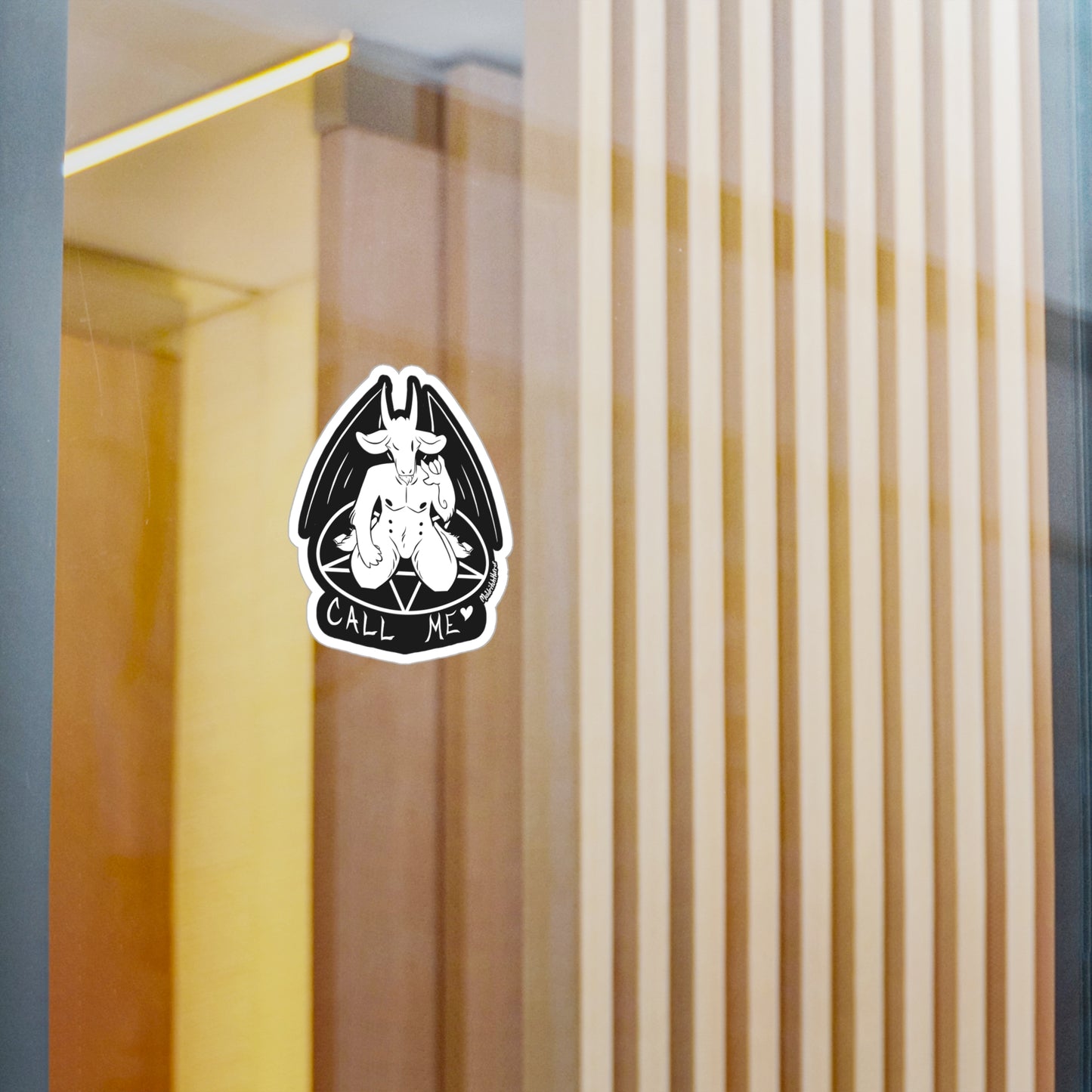 "Call Me" Vinyl Sticker - White Print