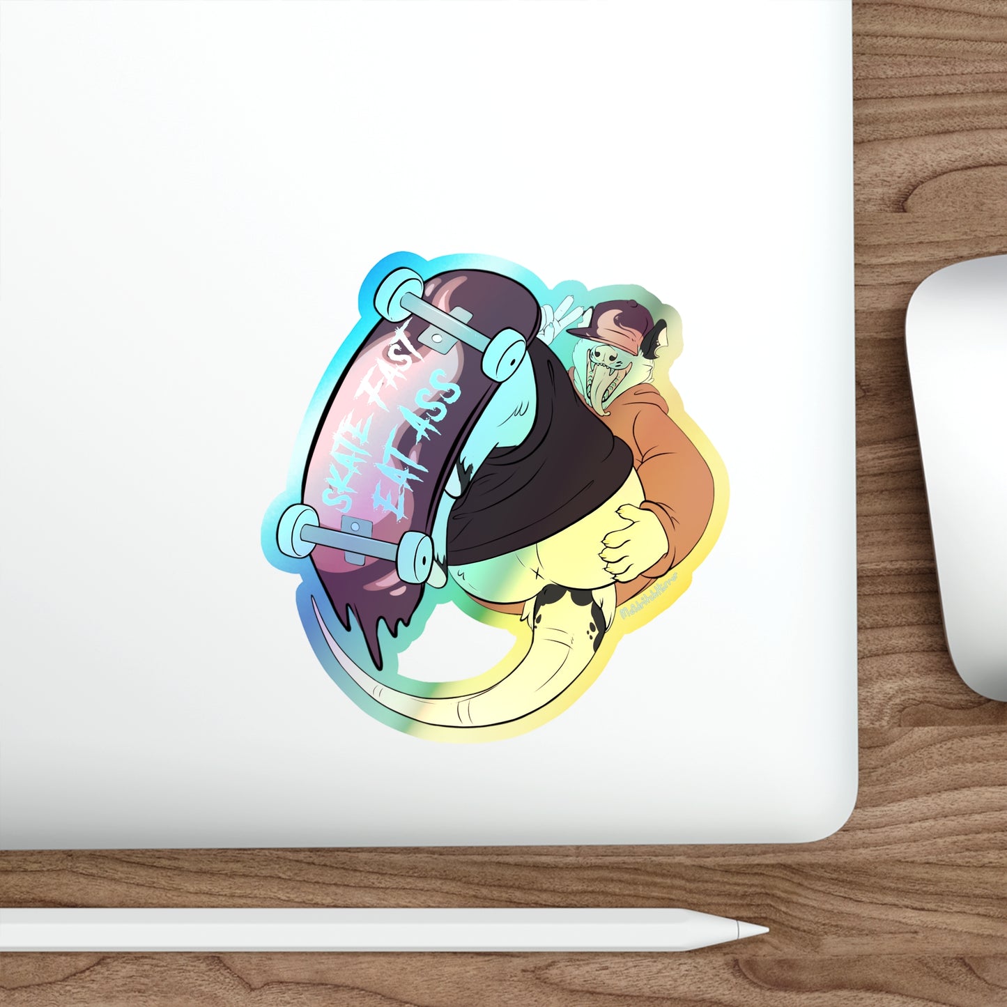 "Skate Fast, Eat Ass" Holographic Sticker - X Butt