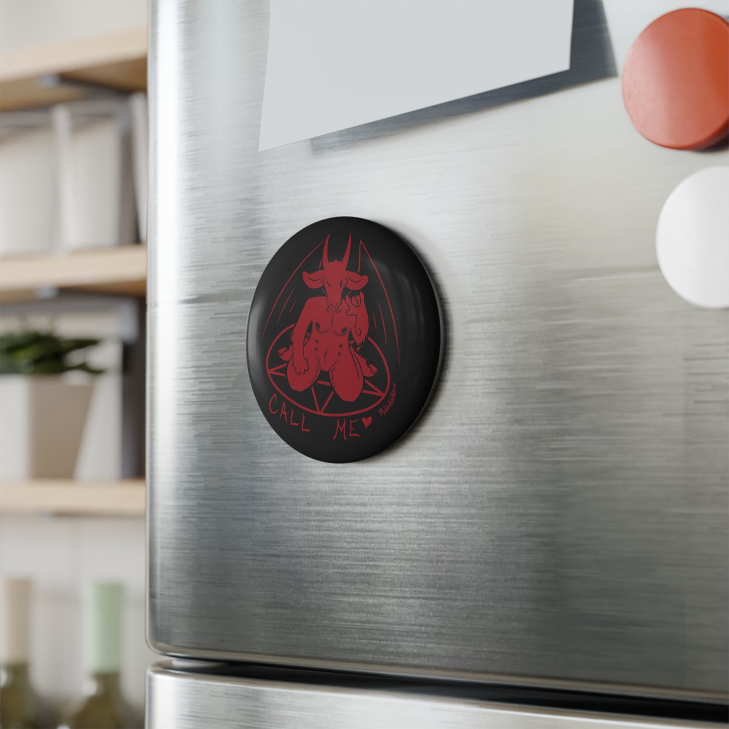 "Call Me" Round Button Magnet