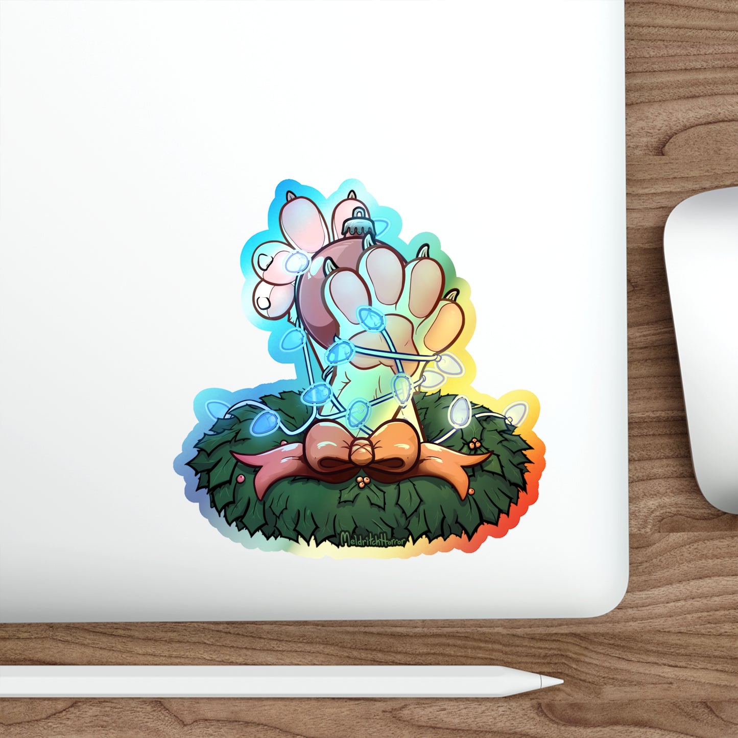 "Deck the Paws" Holographic Sticker