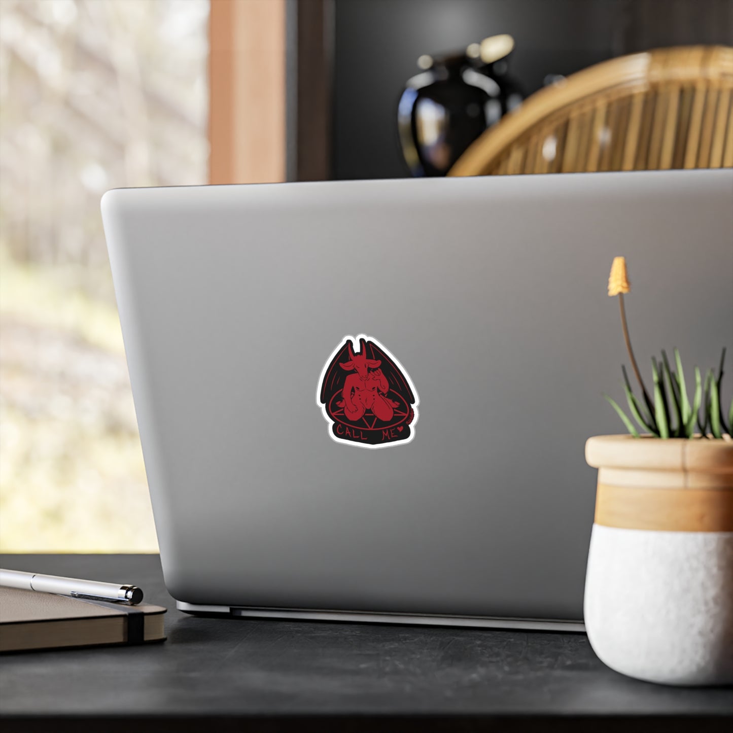 "Call Me" Vinyl Sticker - Original Red