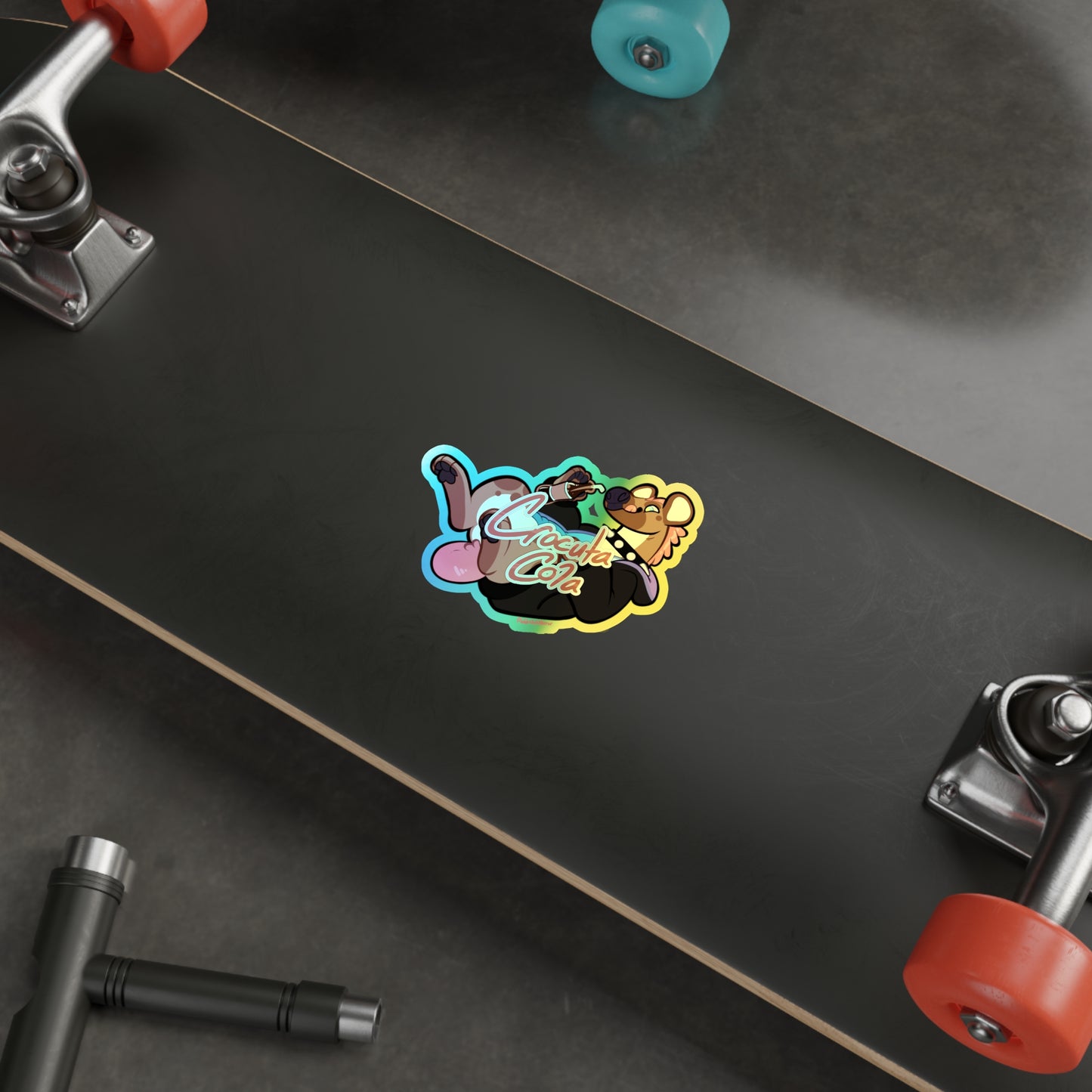 "Crocuta Cola" Holographic Sticker - With Text