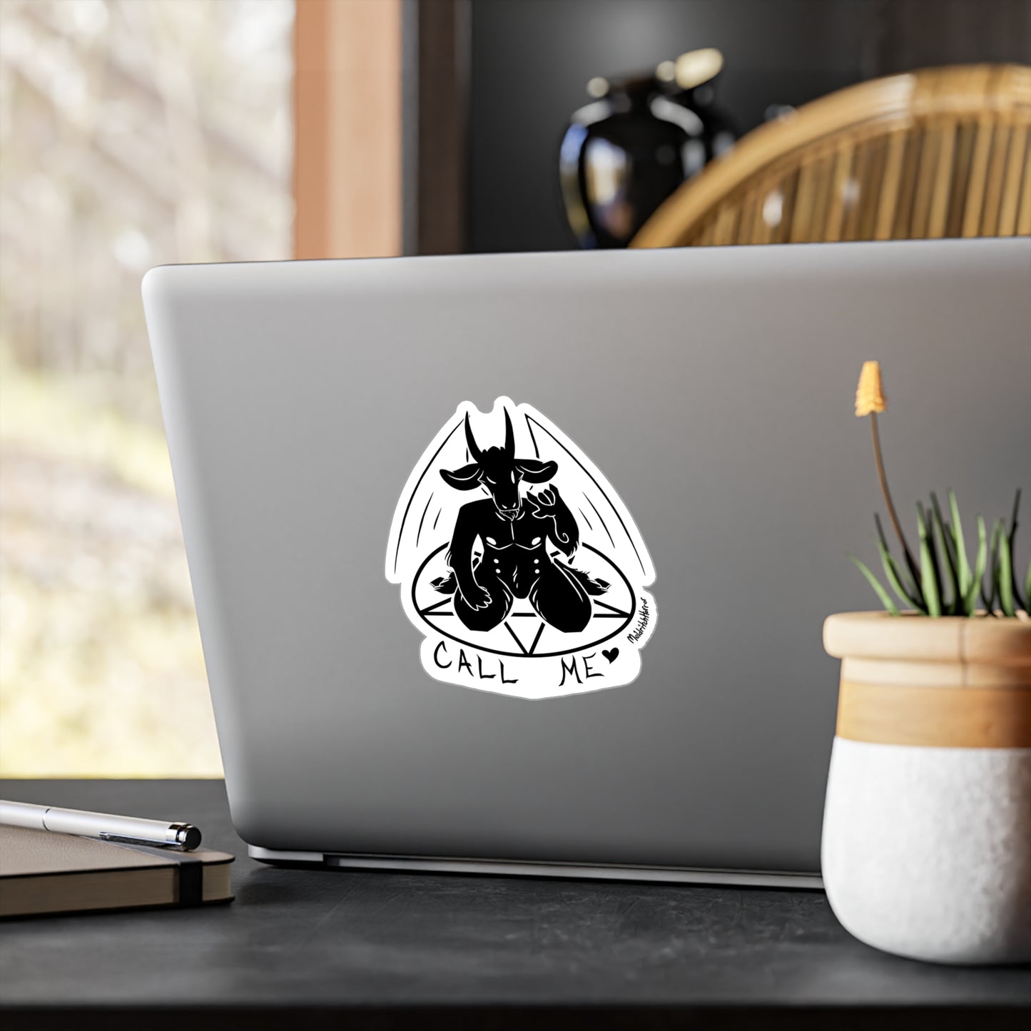 "Call Me" Vinyl Sticker - Black Print