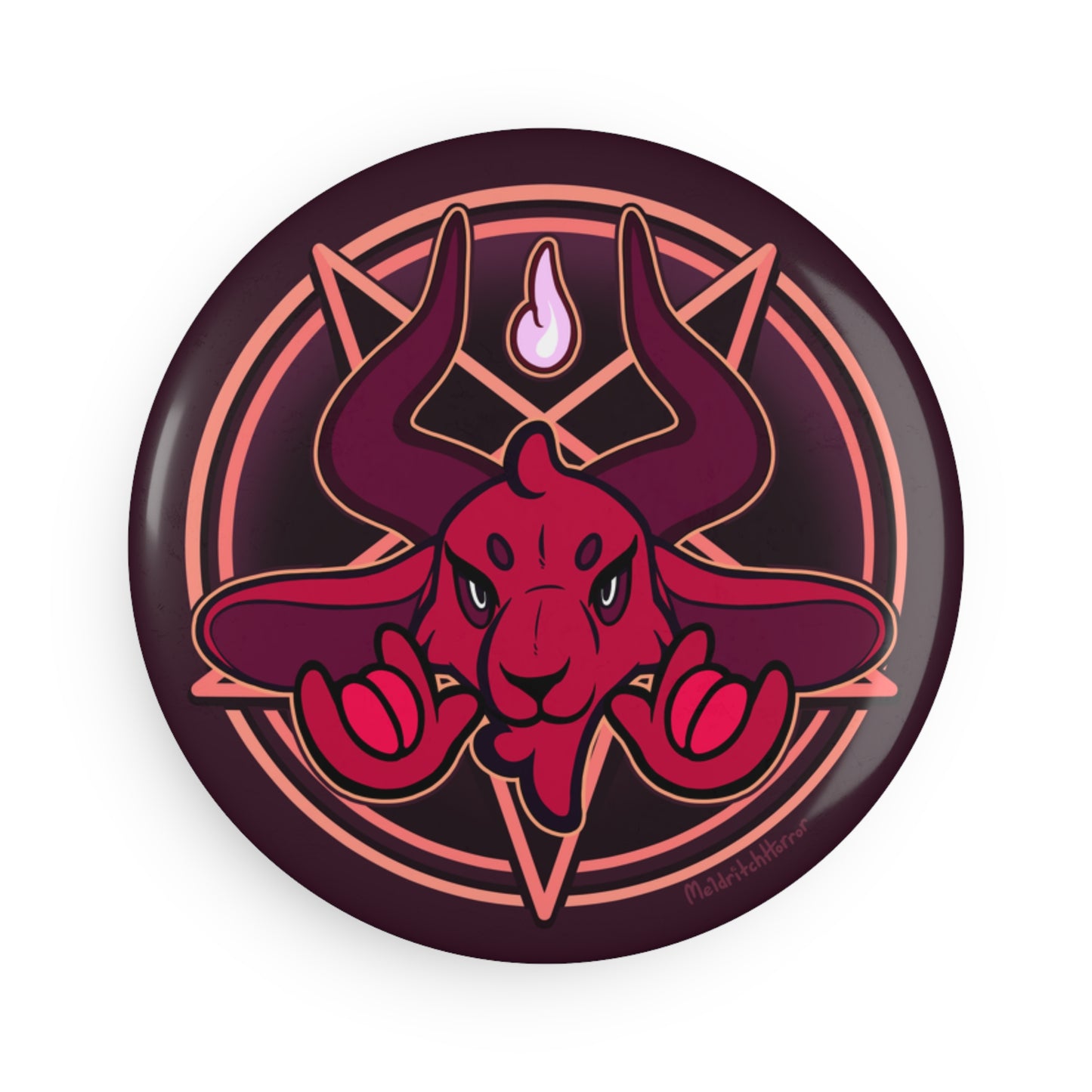 "Unholy Horns" Round Button Magnet