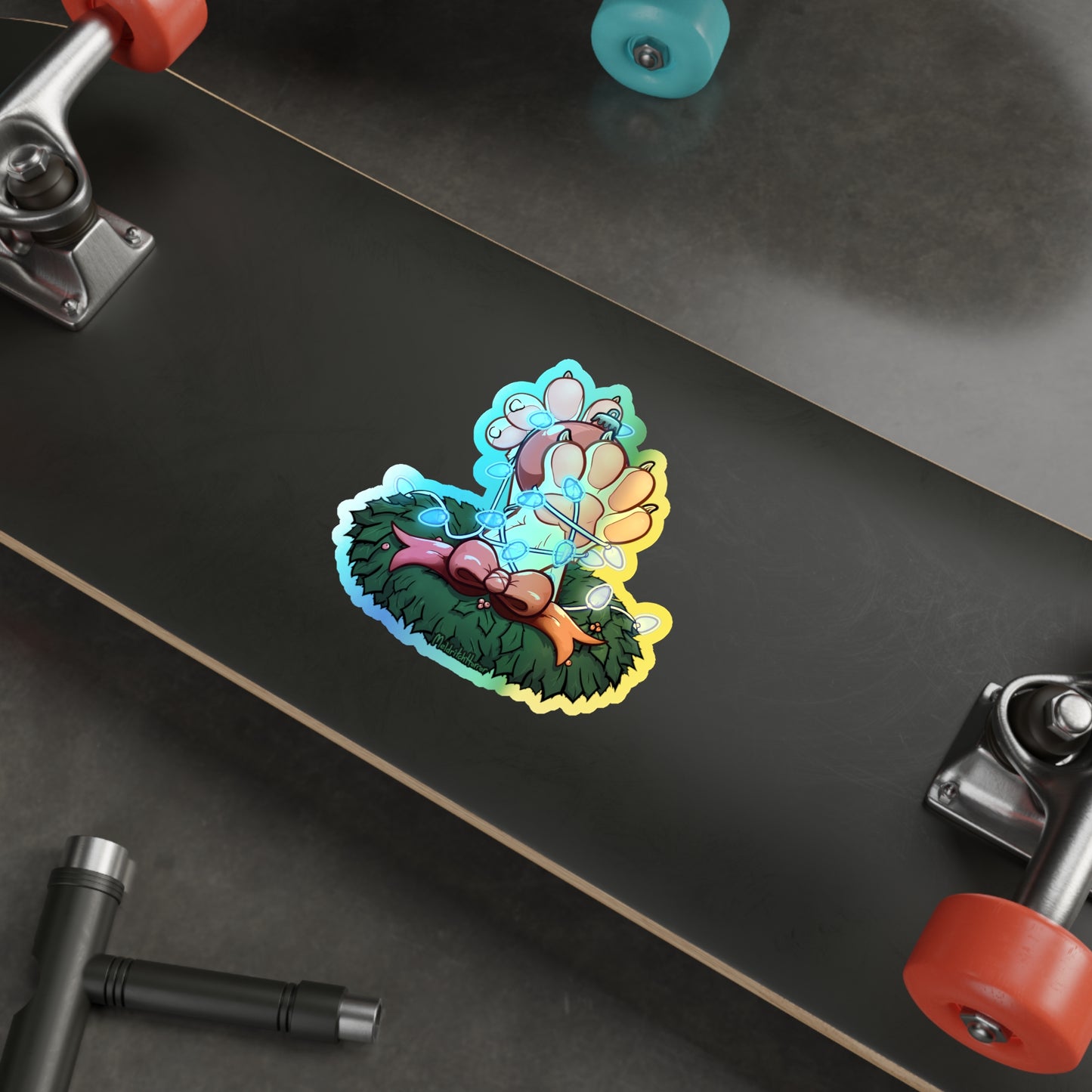 "Deck the Paws" Holographic Sticker